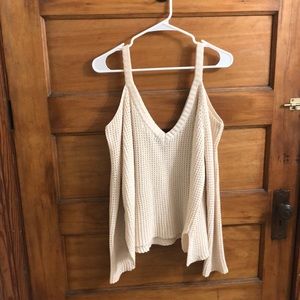 Cream knit Pacsun cropped sweater